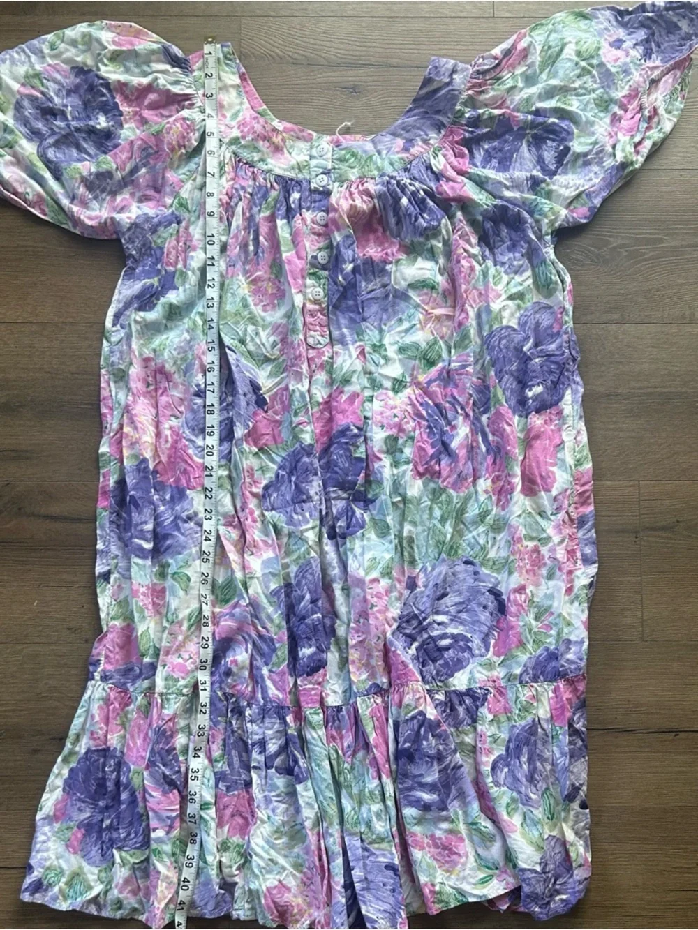 Patchouli from nature Rayon-Cotton housedress in Lavender & Pink - Picture 5 of 5